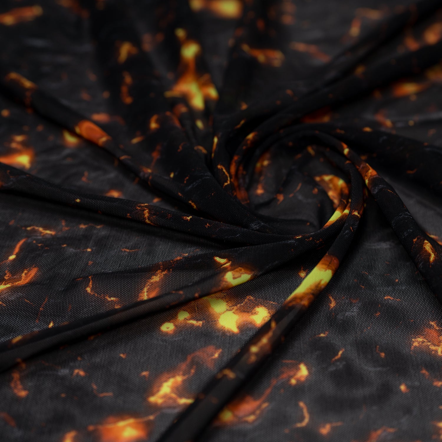 Molten Magma Printed Power Mesh Fabric | CDW