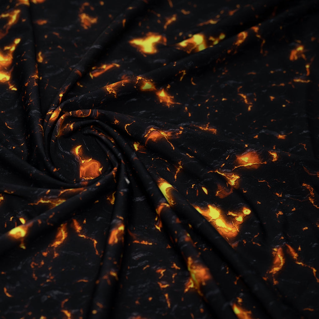 Molten Magma Printed Spandex Fabric | CDW