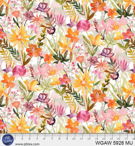 Multi Color Whispering Gardens Cotton Wideback Fabric Per Yard
