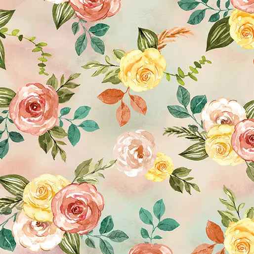 Multi Gone Country Floral Cotton 44"/45" Fabric Per Yard