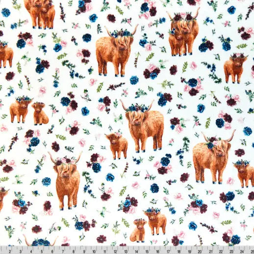 Multi Helga Highland Digital Cuddle Fabric per yard