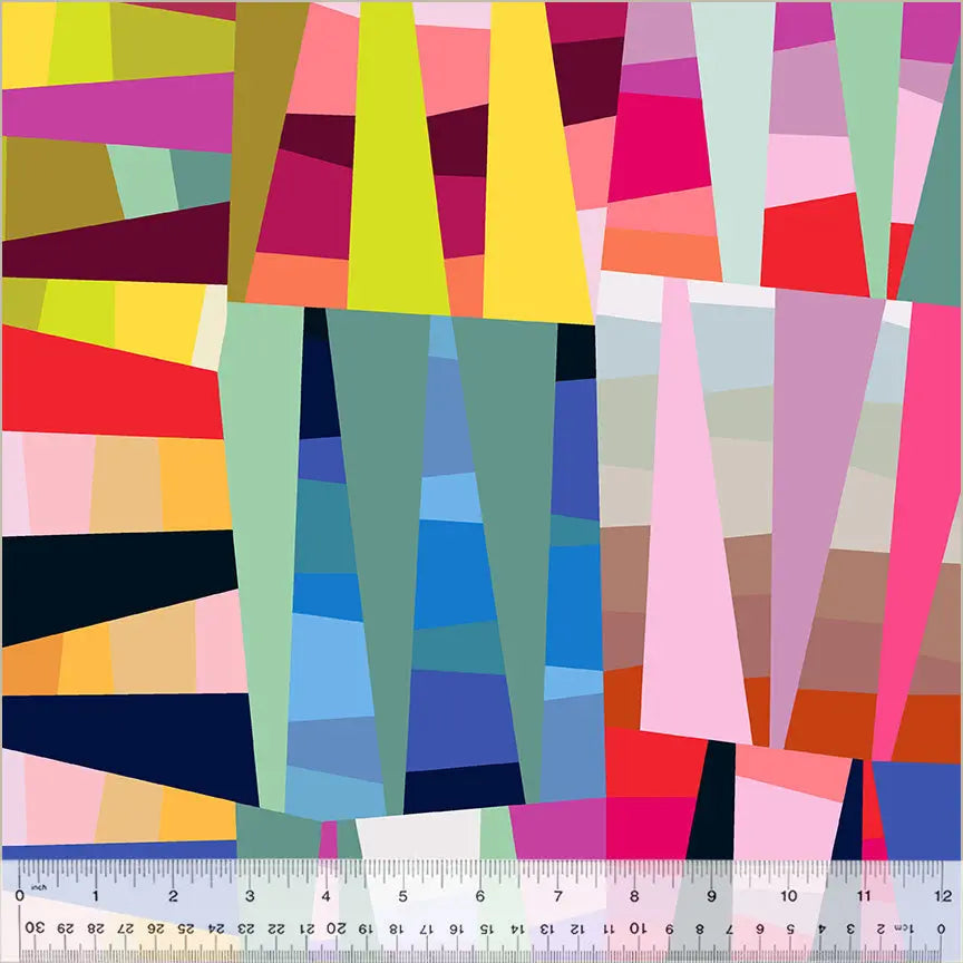 Multi Kaleidoscope Parade Cotton Wideback Fabric per yard