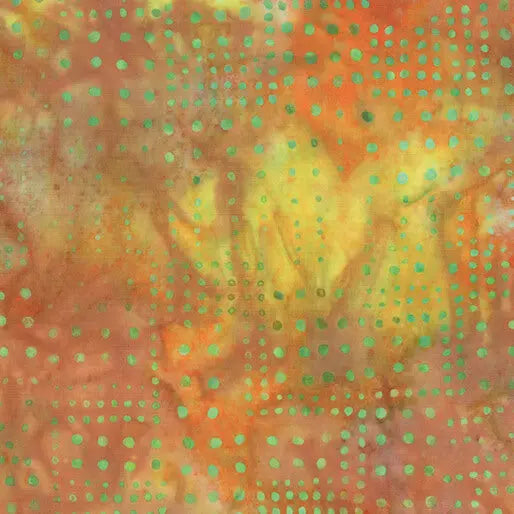 Multi Variegated Orange Citron Dots Cotton 44"/45" Fabric Per Yard