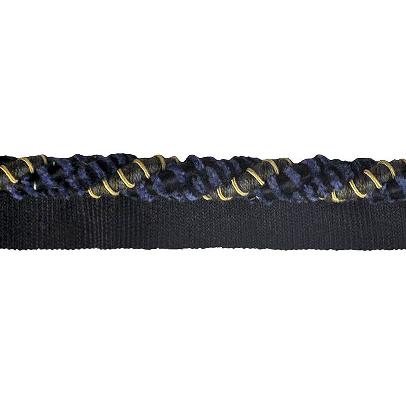 Mystique Collection - 3/8" width CORD WITH LIP (50 Yard Roll) - BC-10028-05/10 Navy and Gold