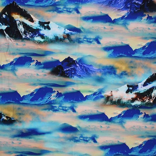 Cloudy Mountain Range Printed Spandex | CDW