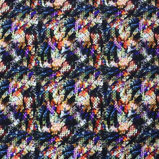 Abstract Reptile Skin Printed Spandex Fabric | CDW