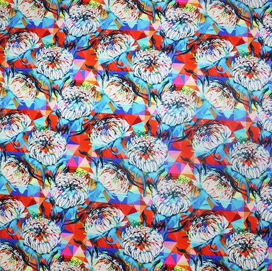 Abstract Wild Flower Printed Spandex Fabric | CDW