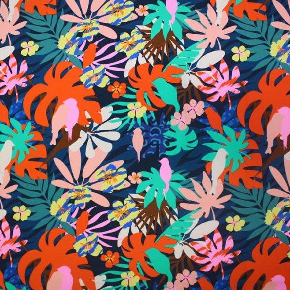Tropical Birds Printed Spandex | CDW