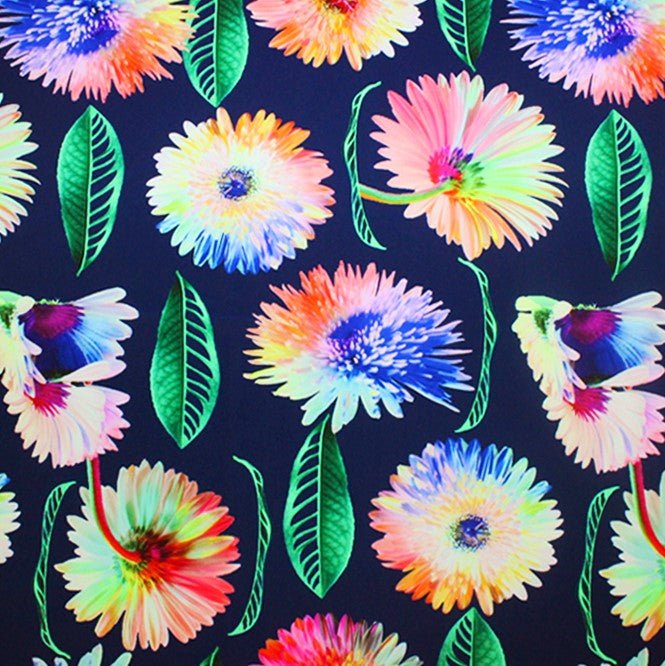 Rainbow Daisy Printed Spandex | CDW