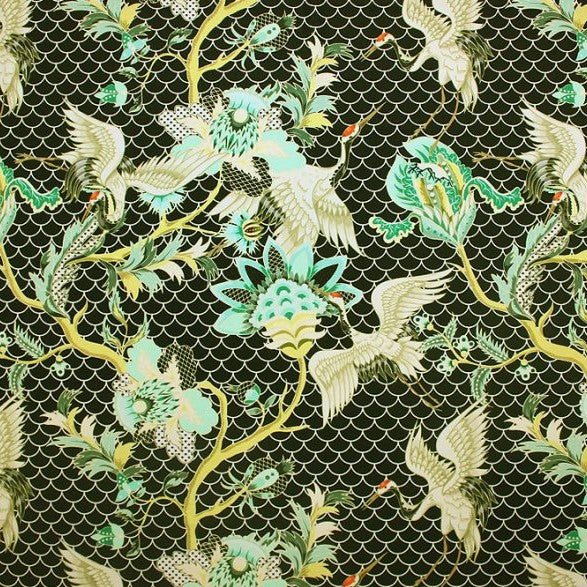 Red Crown Crane Printed Spandex | CDW