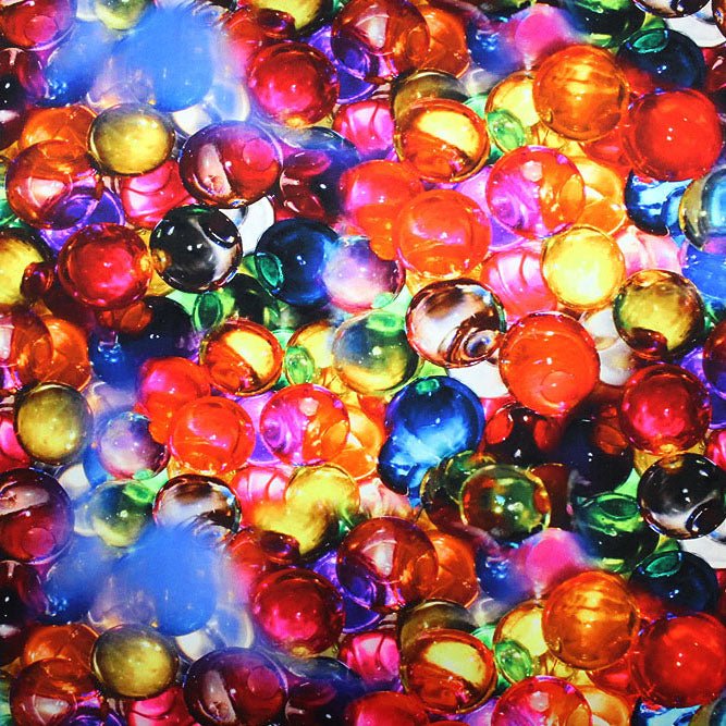 Glass Marbles Printed Spandex  Fabric | CDW