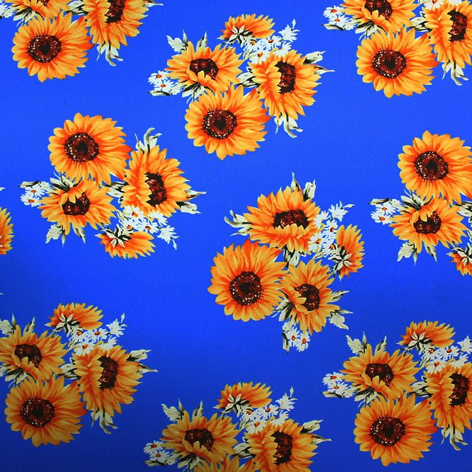 Sunflower Clusters Printed Spandex Fabric | CDW