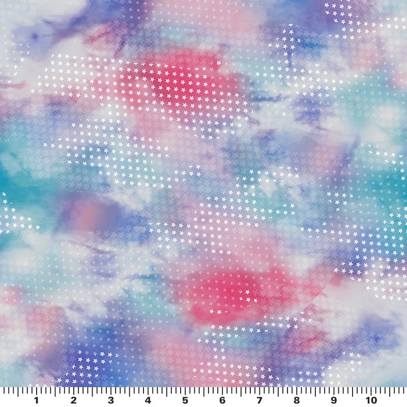 Star Spangled Tie Dye Printed Spandex Fabric | CDW