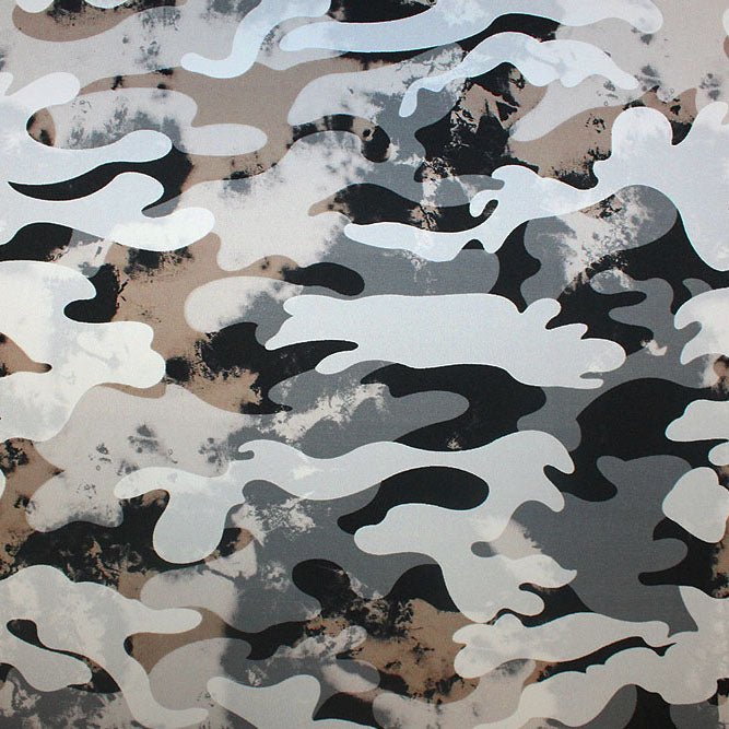 Smokey Camo Printed Spandex Fabric | CDW