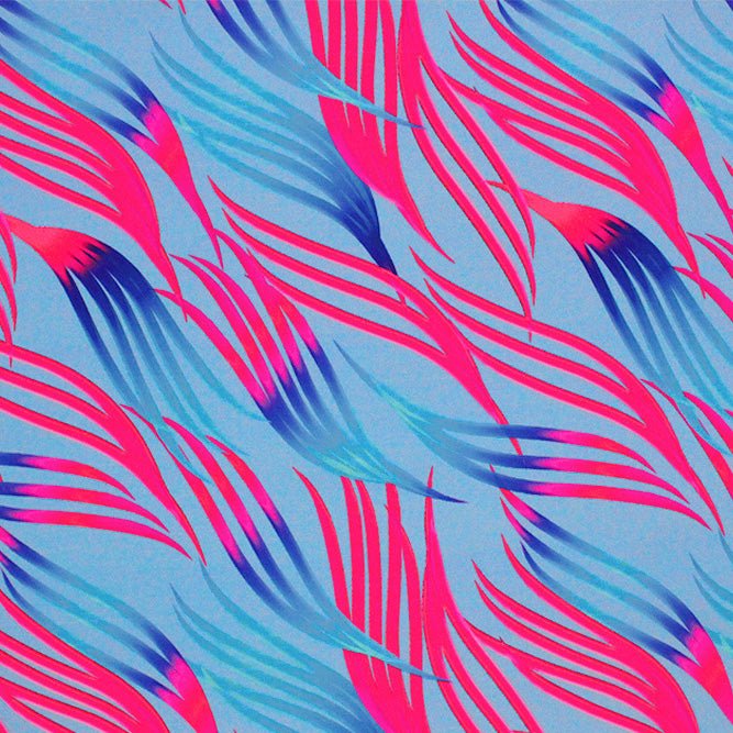Abstract Tossed Fronds Printed Spandex Fabric | CDW