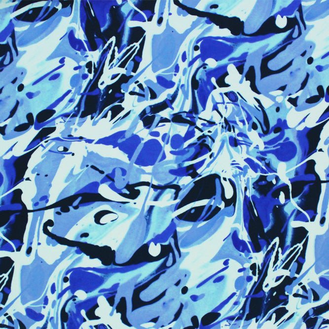 Paint Bucket Blues Printed Spandex Fabric | CDW