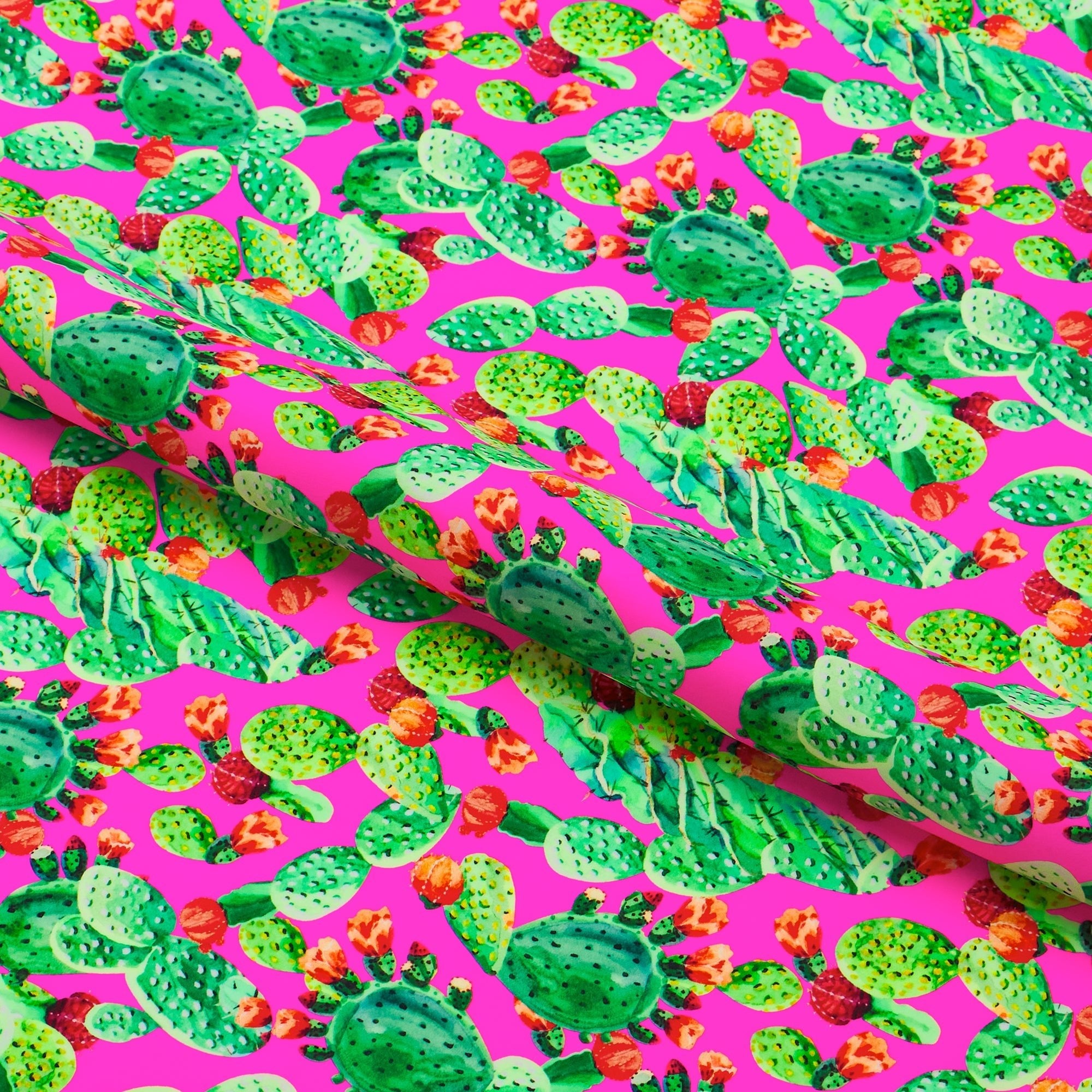 Cactus Leaves Printed Spandex Fabric | CDW