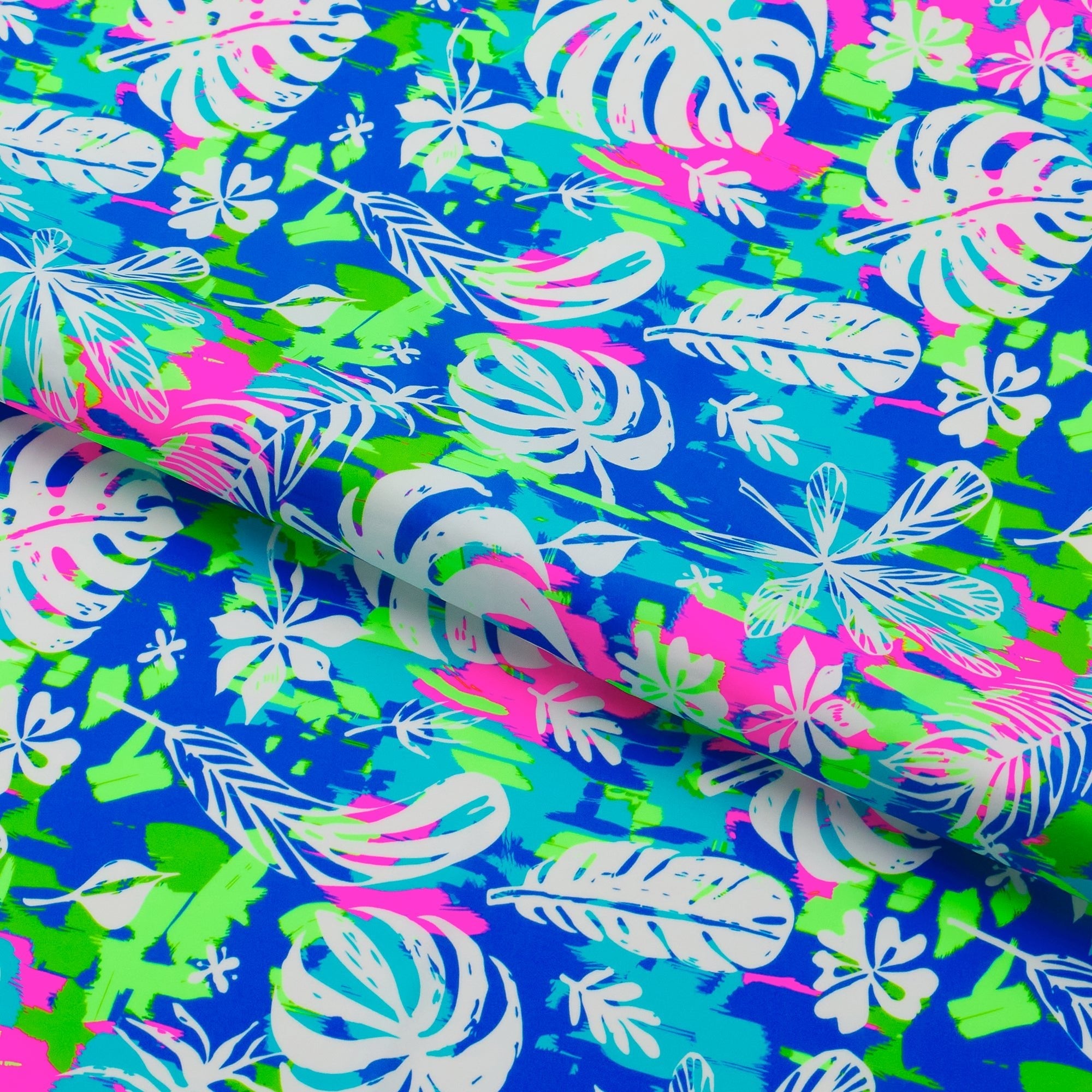 Happy Leaves Printed Spandex Fabric | CDW