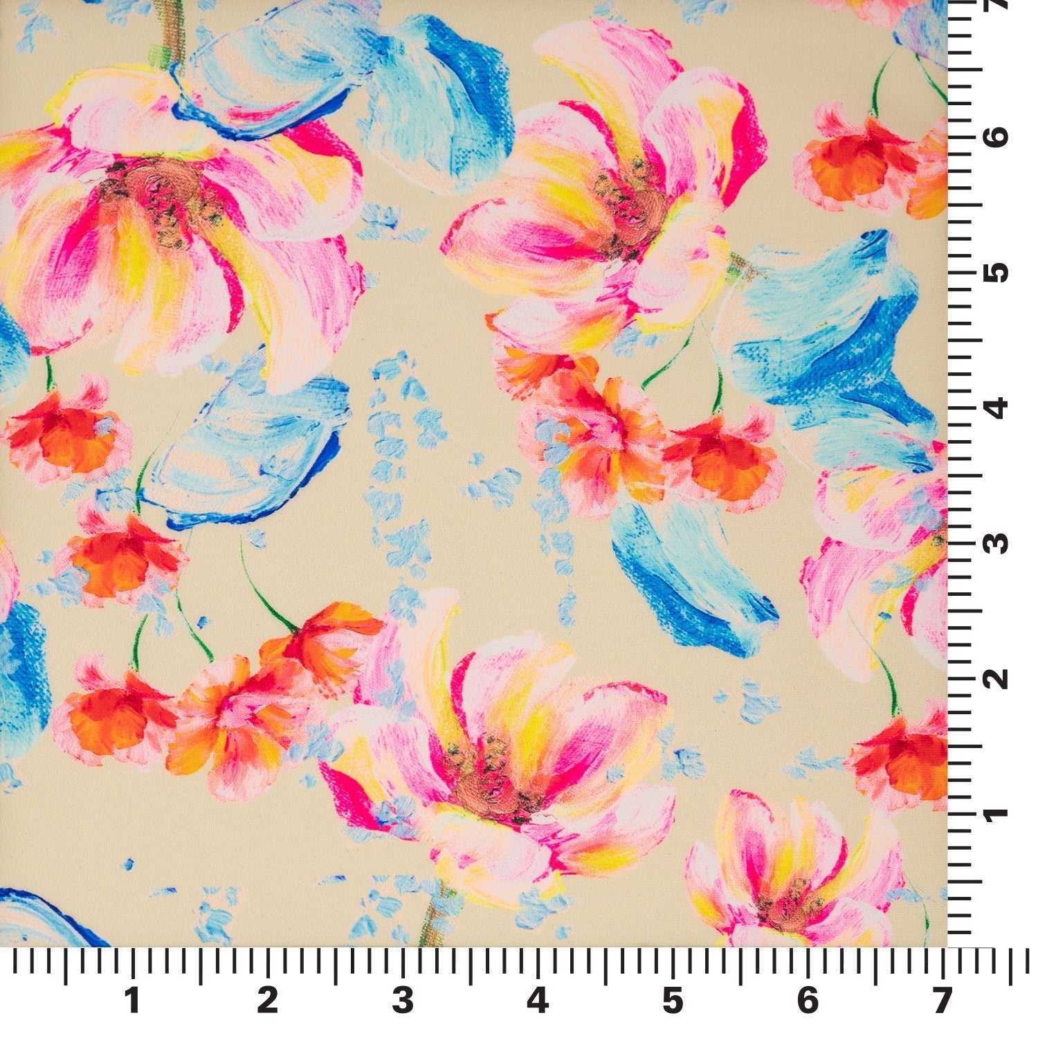 Painterly Flowers Printed Spandex Fabric | CDW