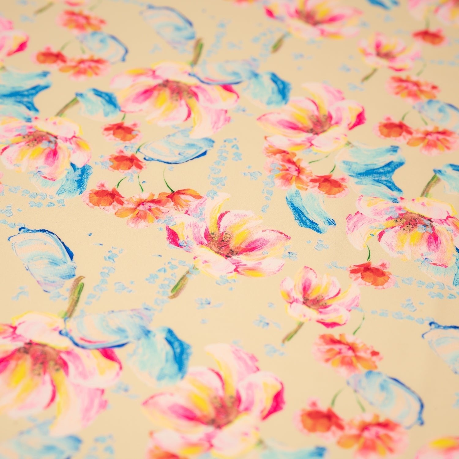 Painterly Flowers Printed Spandex Fabric | CDW