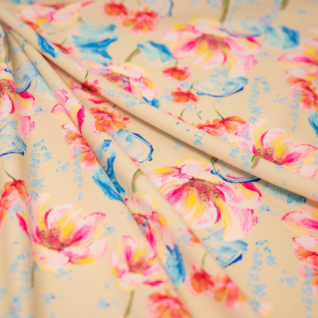 Painterly Flowers Printed Spandex Fabric | CDW
