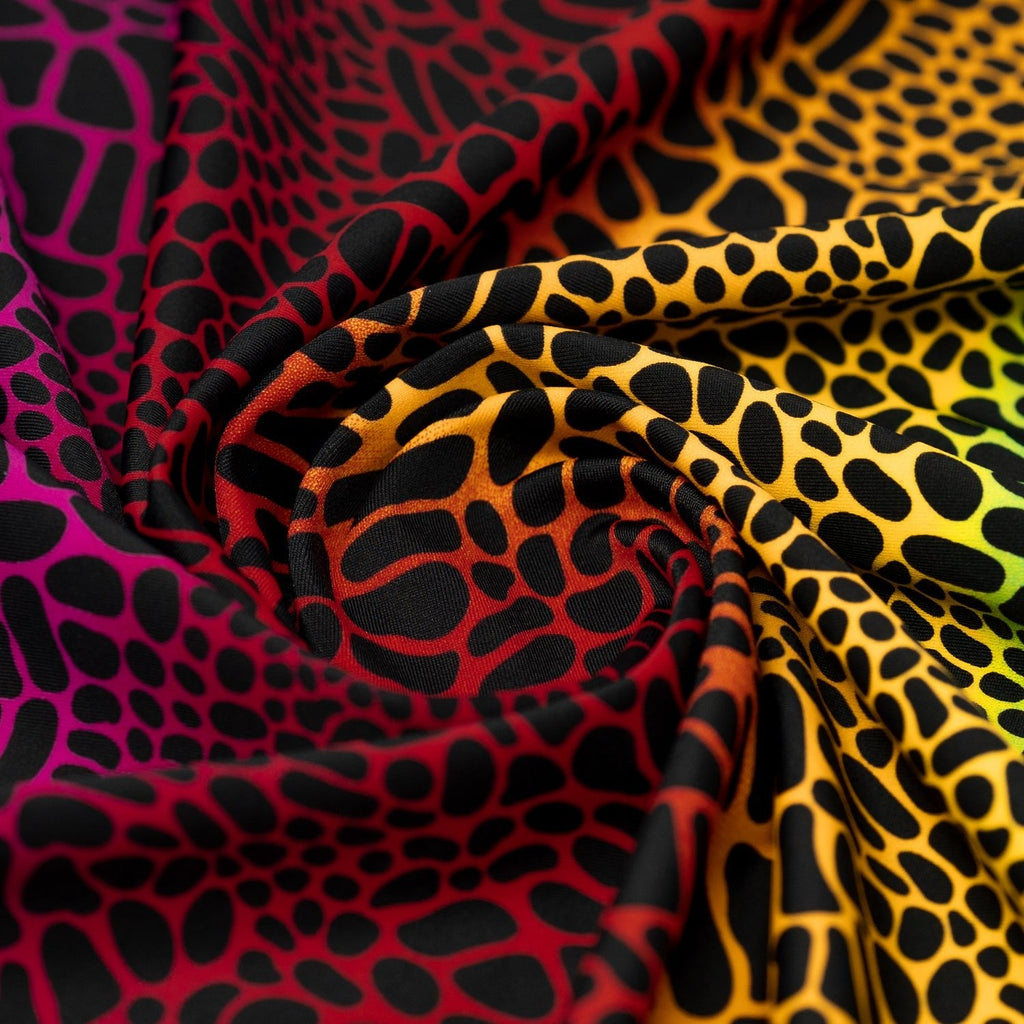 Multicolor Safari Spots Printed Spandex Fabric | CDW
