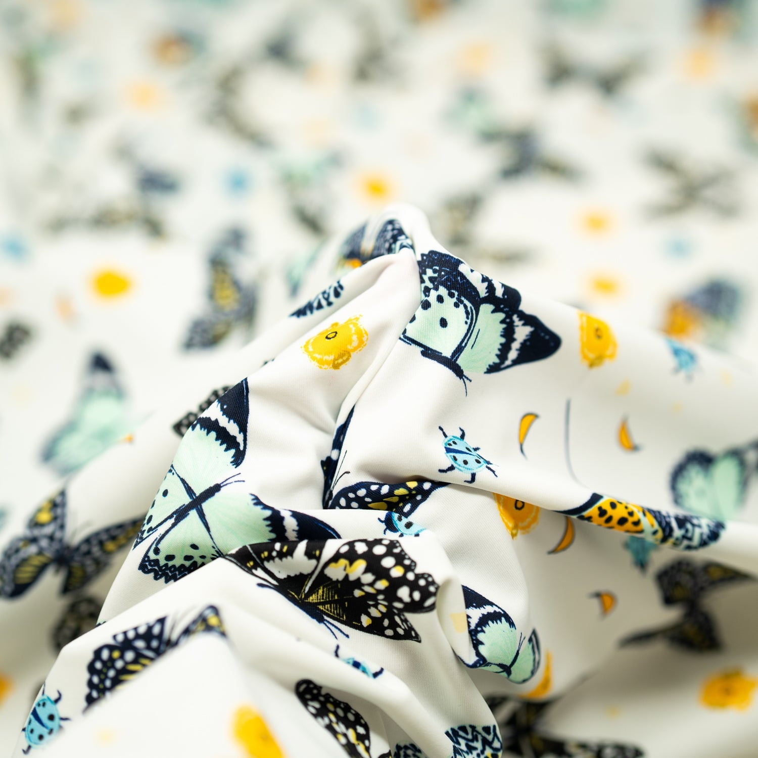 Butterflies and Ladybugs Printed Spandex Fabric | CDW