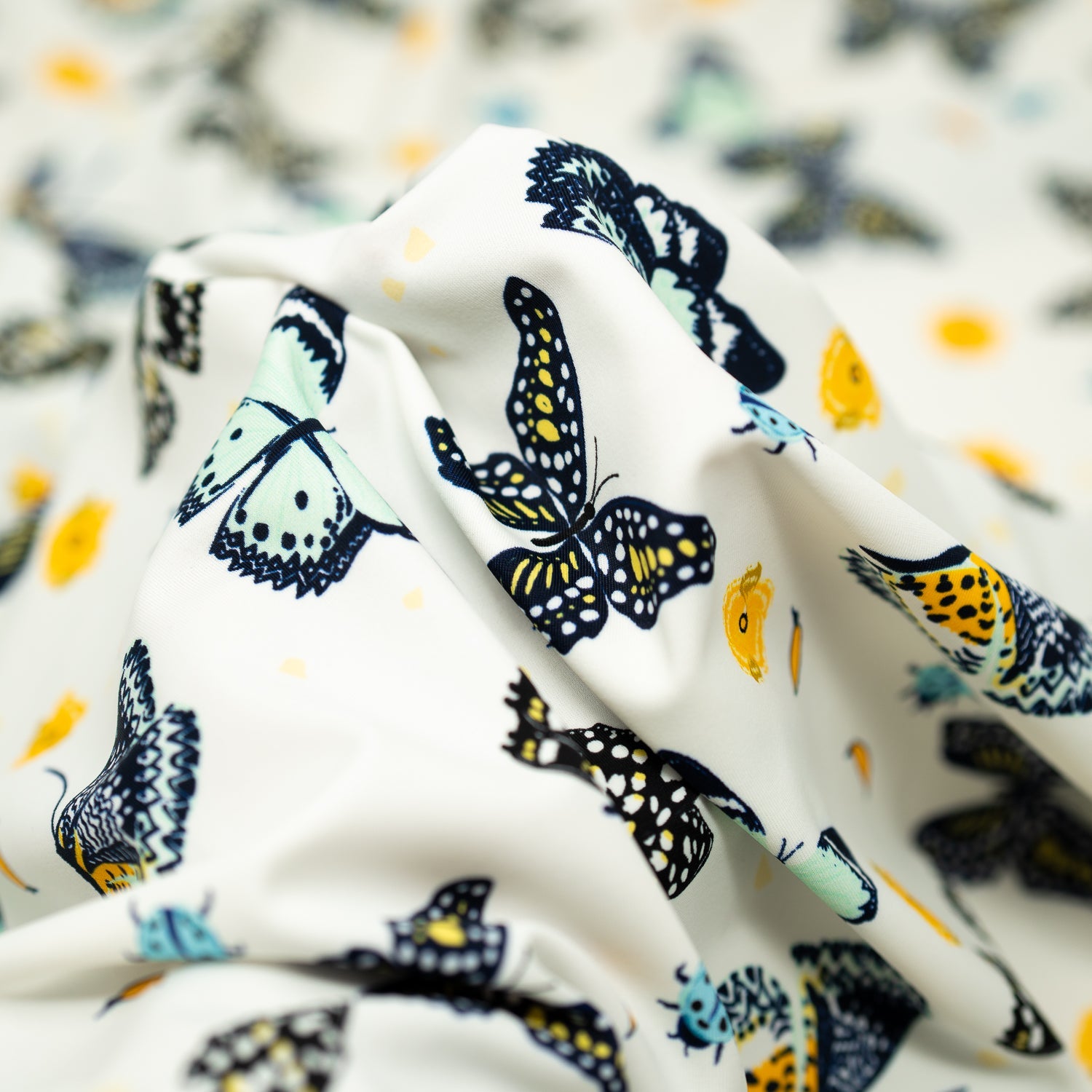 Butterflies and Ladybugs Printed Spandex Fabric | CDW