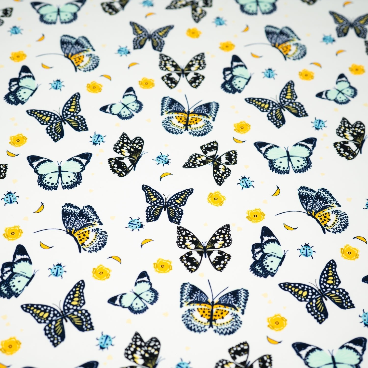 Butterflies and Ladybugs Printed Spandex Fabric | CDW