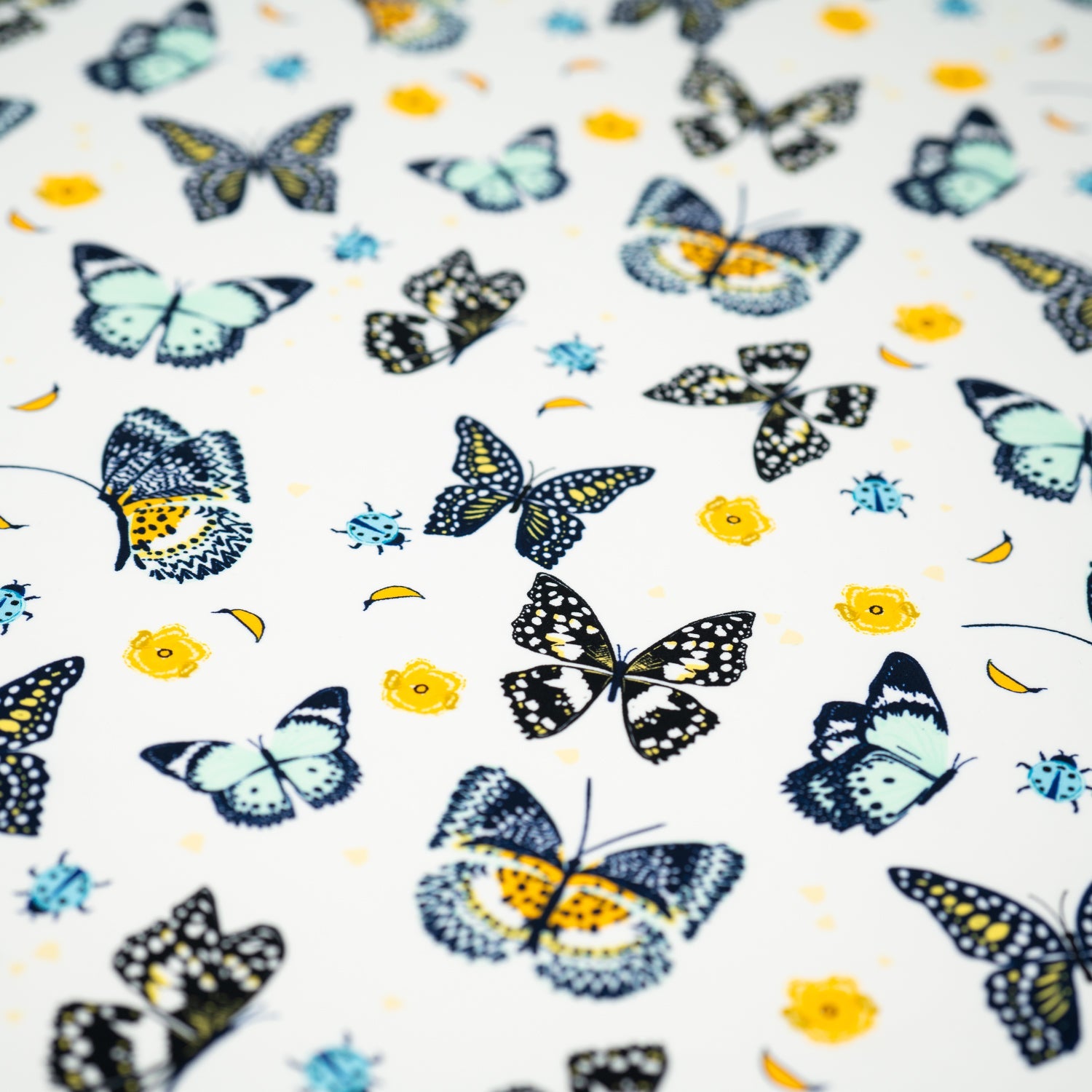 Butterflies and Ladybugs Printed Spandex Fabric | CDW