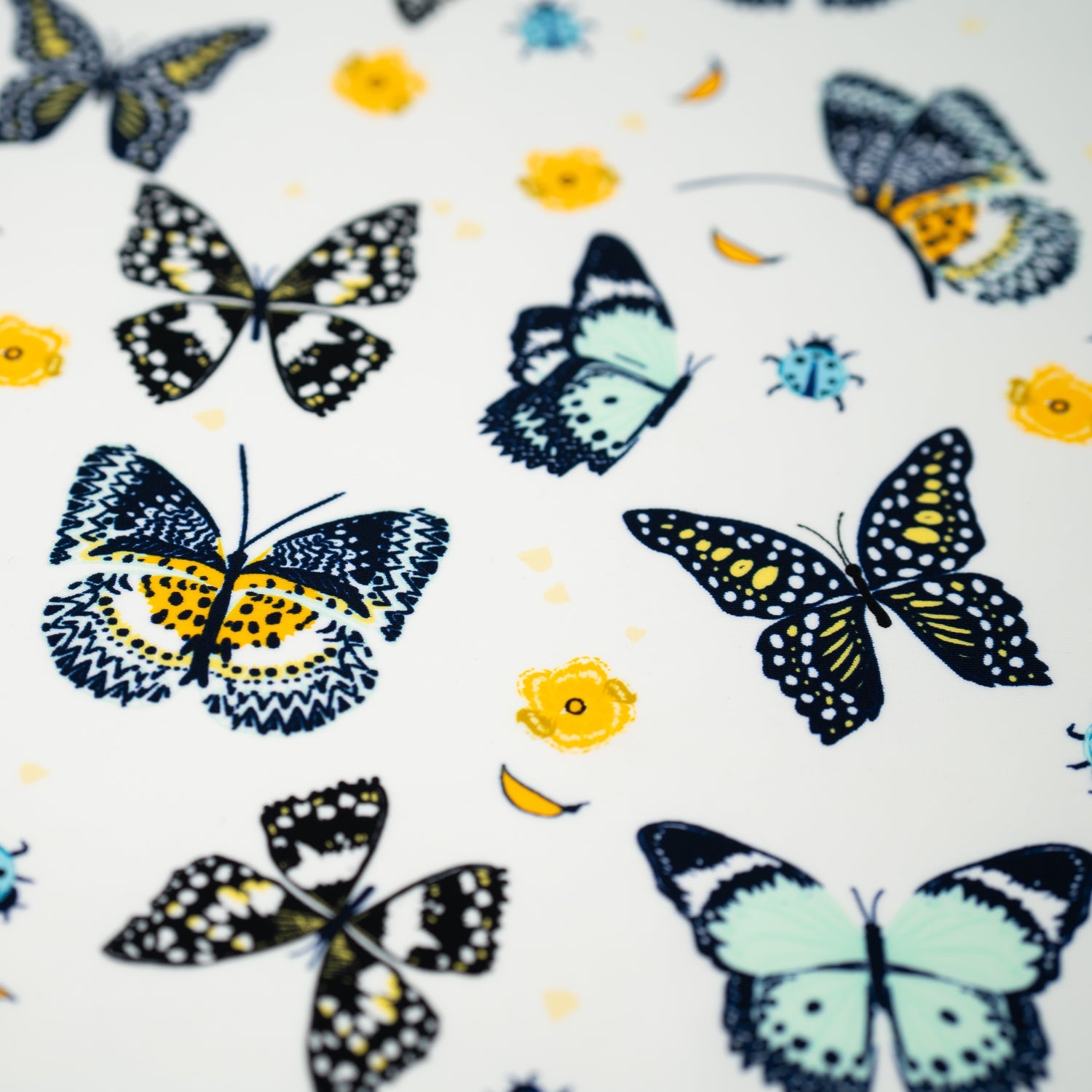 Butterflies and Ladybugs Printed Spandex Fabric | CDW