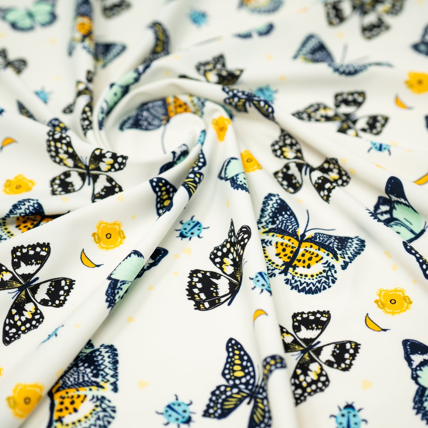 Butterflies and Ladybugs Printed Spandex Fabric | CDW
