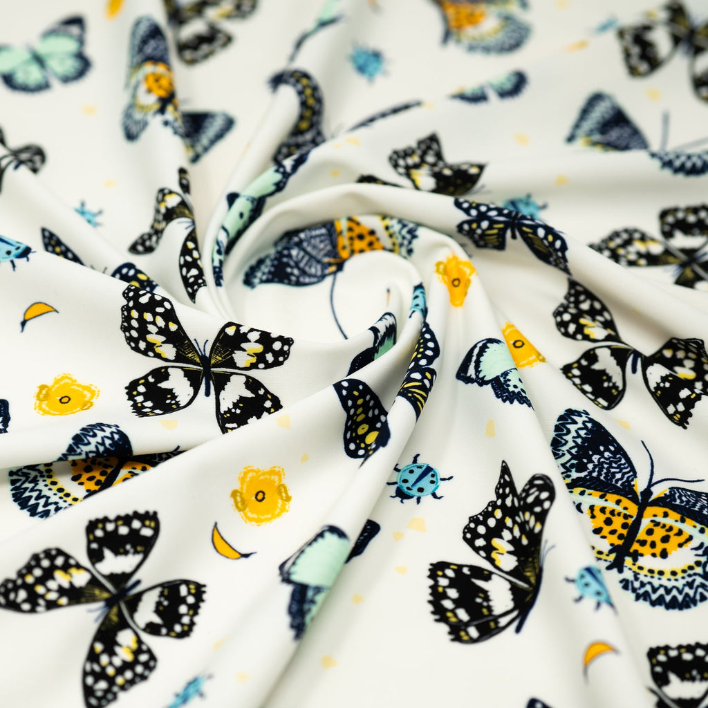 Butterflies and Ladybugs Printed Spandex Fabric | CDW
