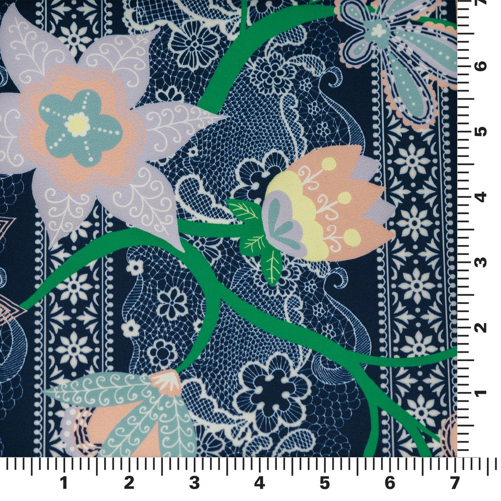 Chantilly Floral Lace Printed Spandex Fabric | CDW