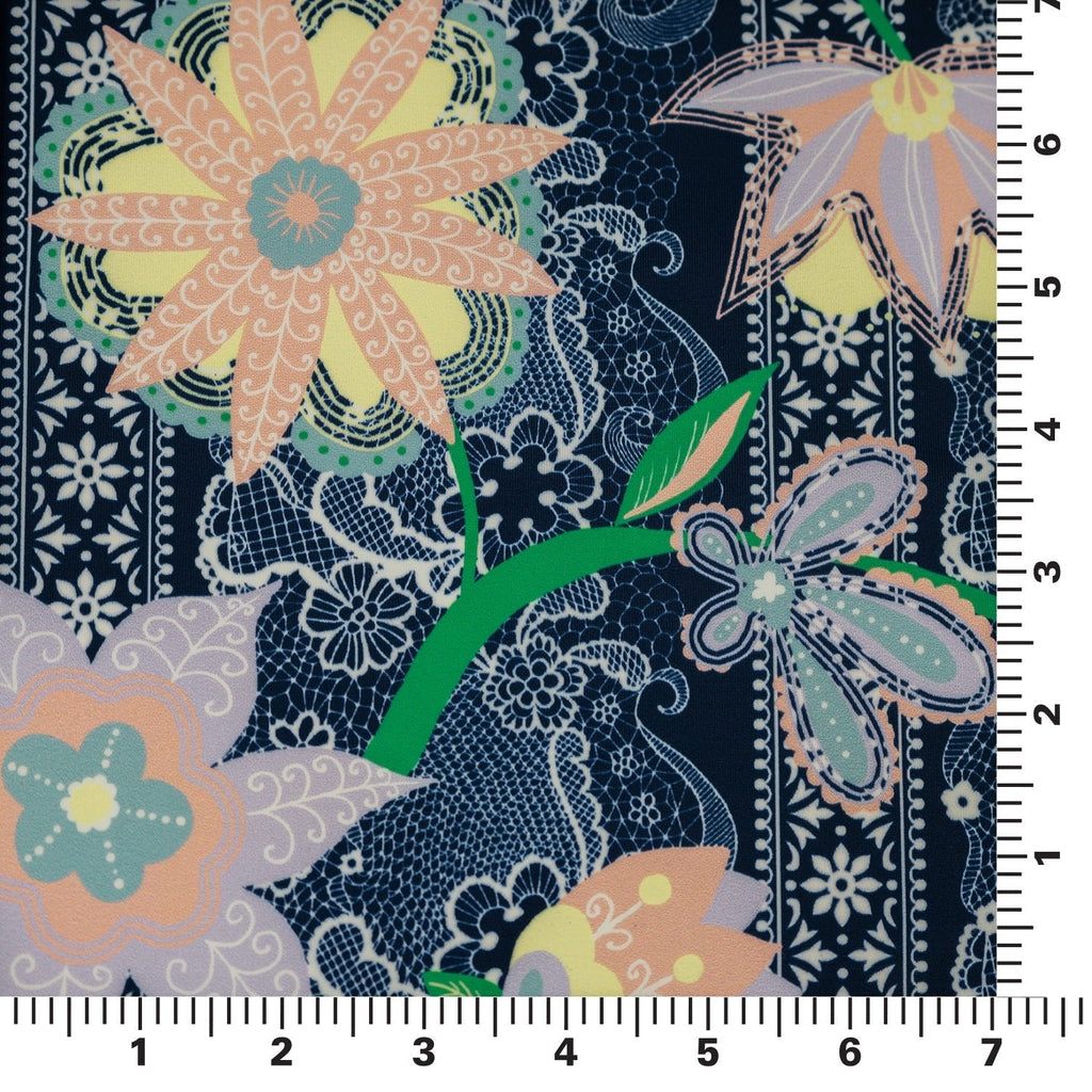 Chantilly Floral Lace Printed Spandex Fabric | CDW