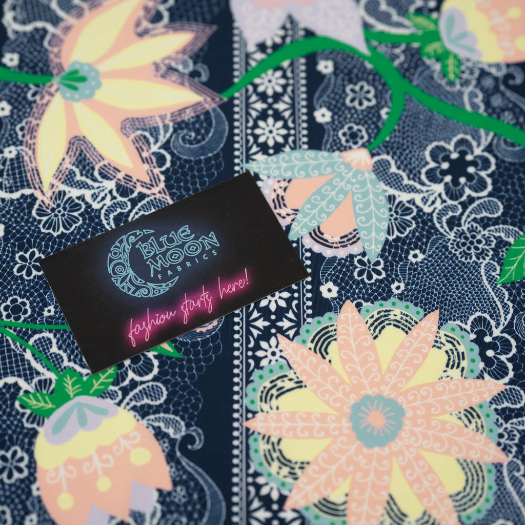 Chantilly Floral Lace Printed Spandex Fabric | CDW