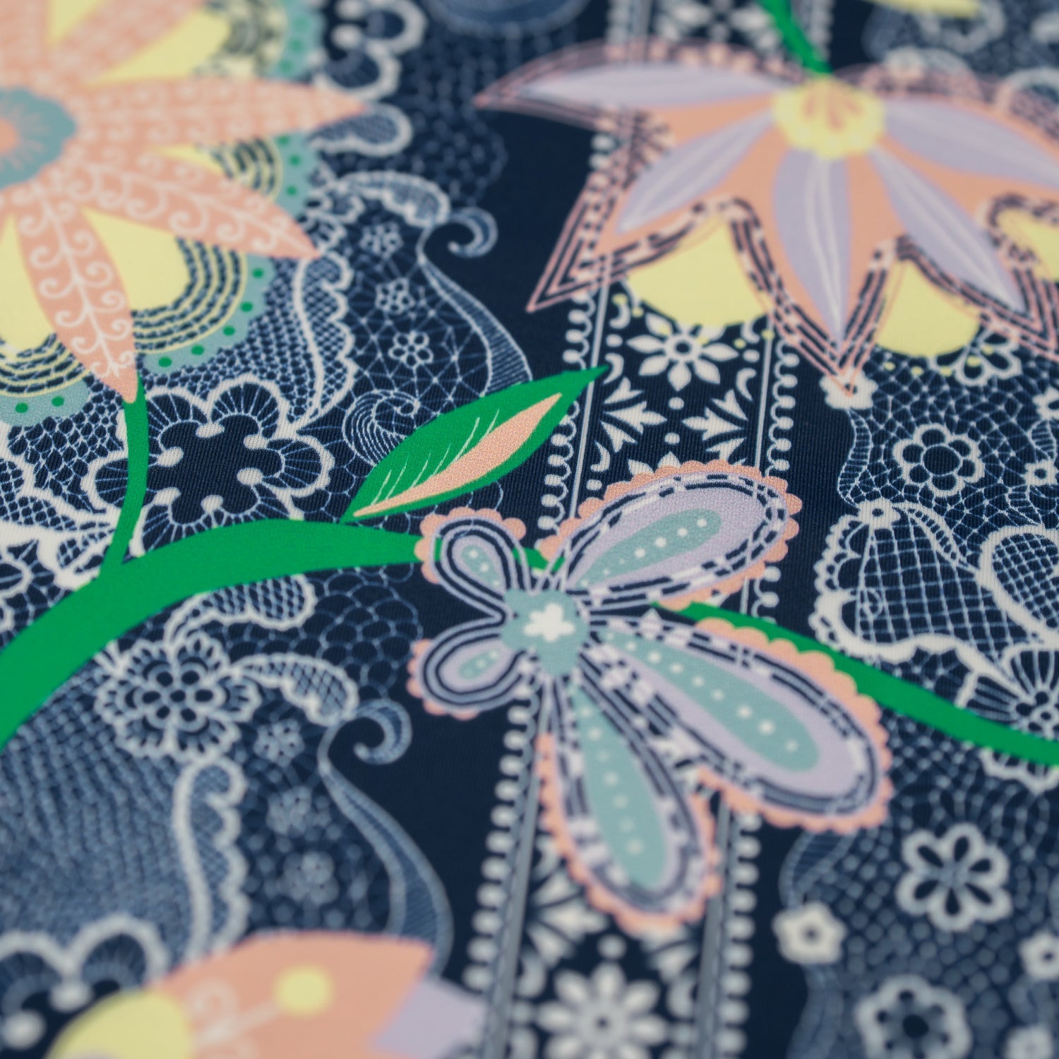 Chantilly Floral Lace Printed Spandex Fabric | CDW