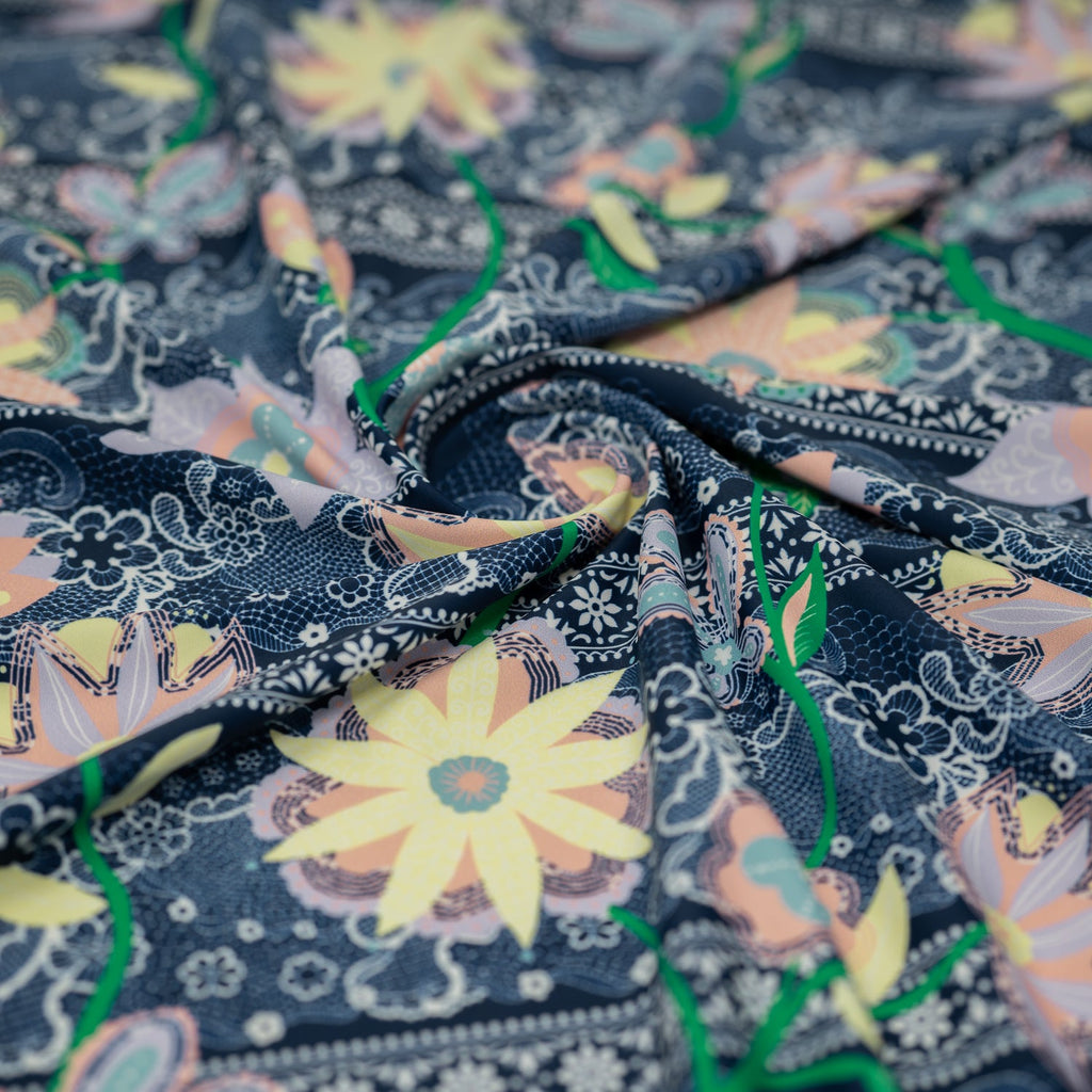 Chantilly Floral Lace Printed Spandex Fabric | CDW