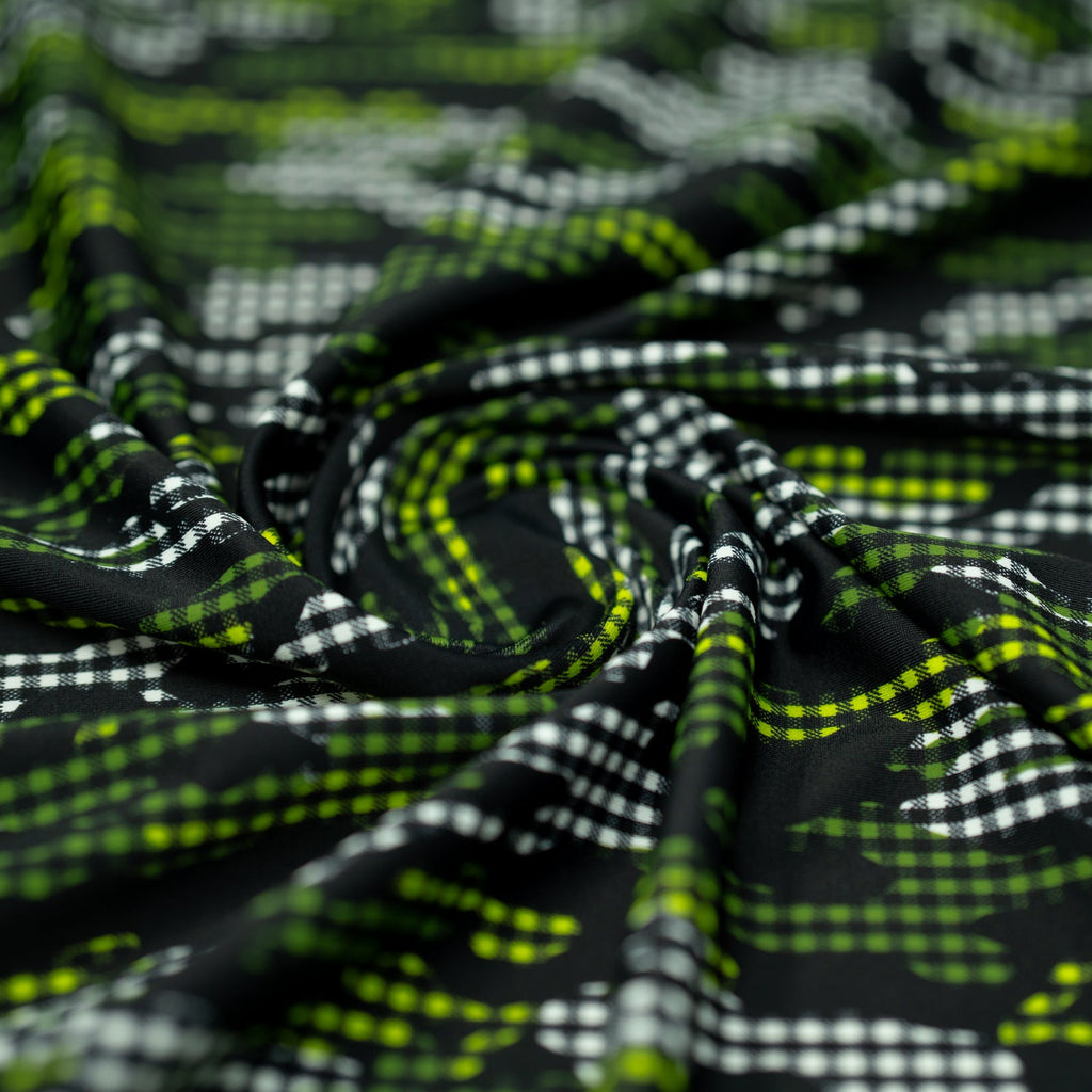 Camouflage Plaid Printed Spandex Fabric | CDW