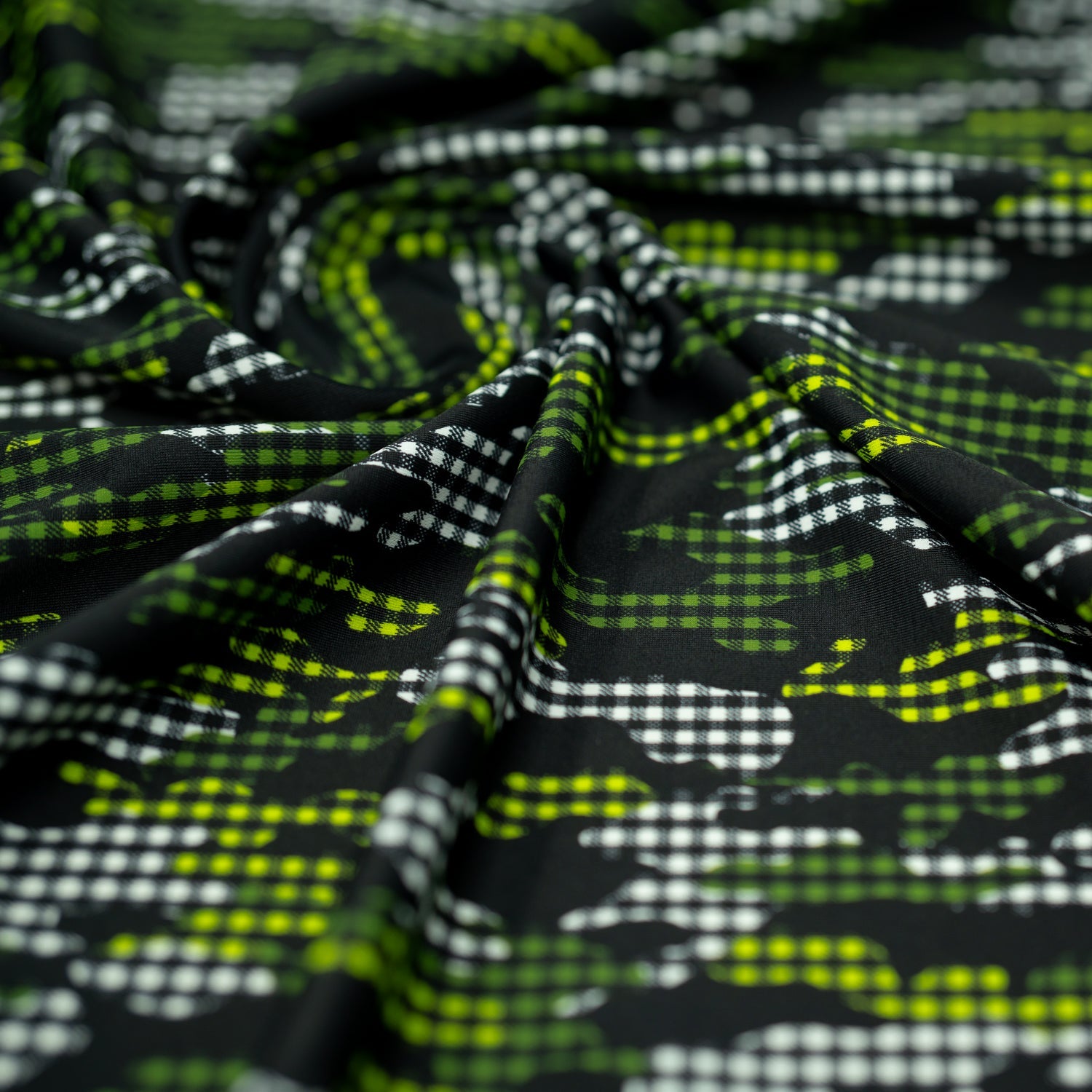 Camouflage Plaid Printed Spandex Fabric | CDW