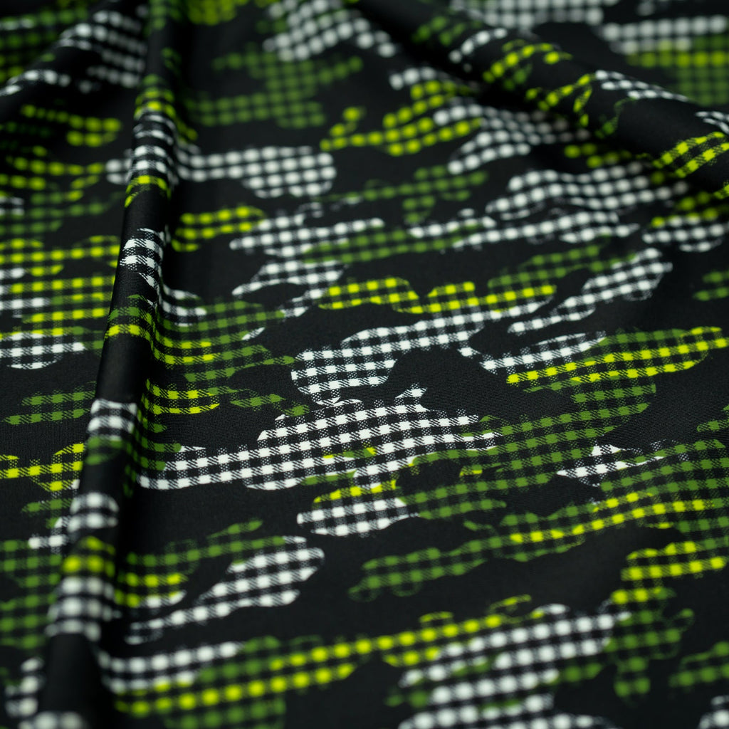 Camouflage Plaid Printed Spandex Fabric | CDW