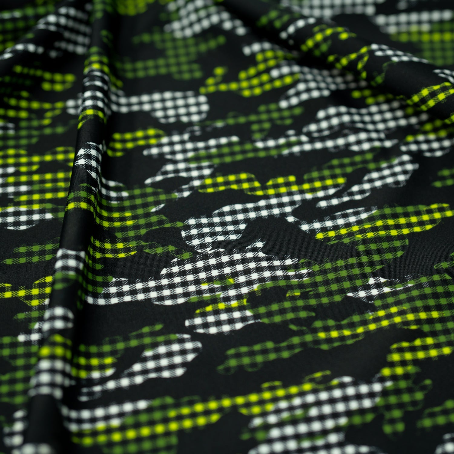 Camouflage Plaid Printed Spandex Fabric | CDW