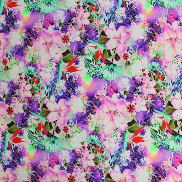 Wild Tropical Flowers Printed Spandex | CDW
