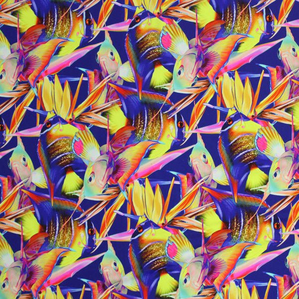 Tropical Fish Birds of Paradise Printed Spandex | CDW