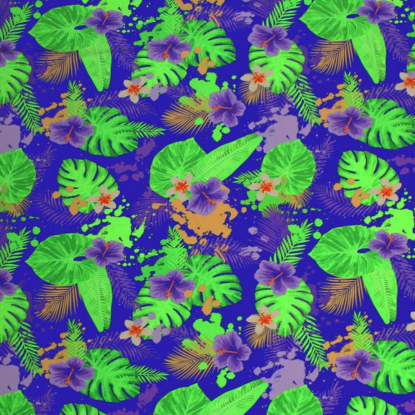 Hibiscus and Palms Printed Spandex | CDW