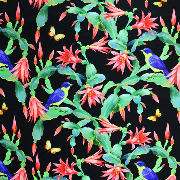 Hummingbirds and Cacti Printed Spandex | CDW