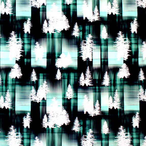 Pine Forest Mint Black Printed Spandex | CDW