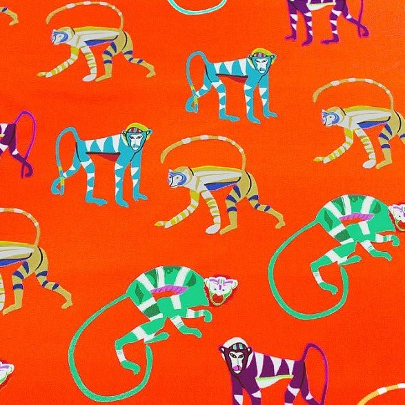 Orange Monkey Printed Spandex | CDW
