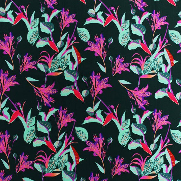 Groovy Night Flowers Printed Spandex | CDW