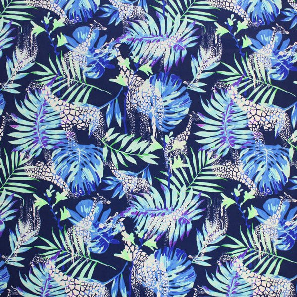 Giraffes and Areca Palms Printed Spandex | CDW